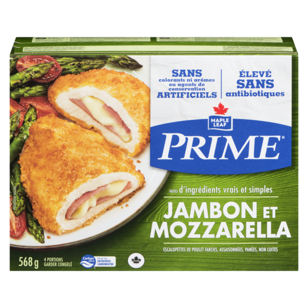 Frozen Meals Prime Chicken Stuffed with Ham & Mozzarella, Raised Without Antibiotics hero