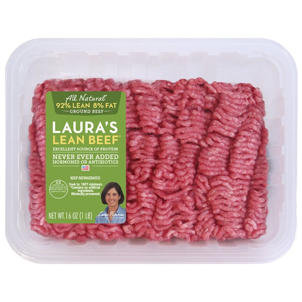 Packaged Meat Laura's Lean Beef 92% Lean 8% Fat Ground Beef hero