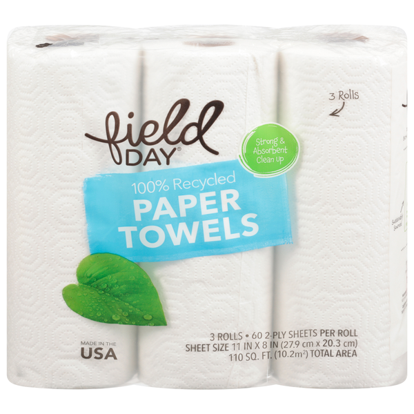 Paper Goods FIELD DAY Paper Towels, 100% Recycled, 2-Ply hero