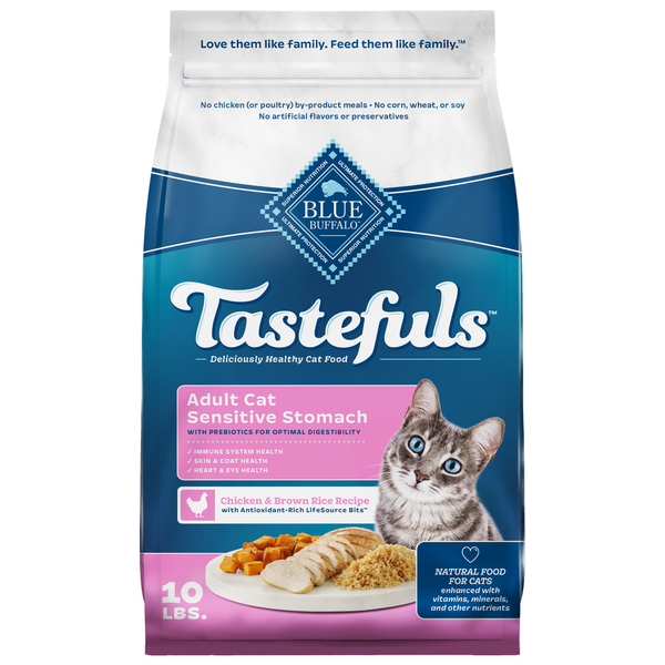 Cat Food & Care Blue Buffalo Tastefuls Sensitive Stomach Natural Adult Dry Cat Food, Chicken hero