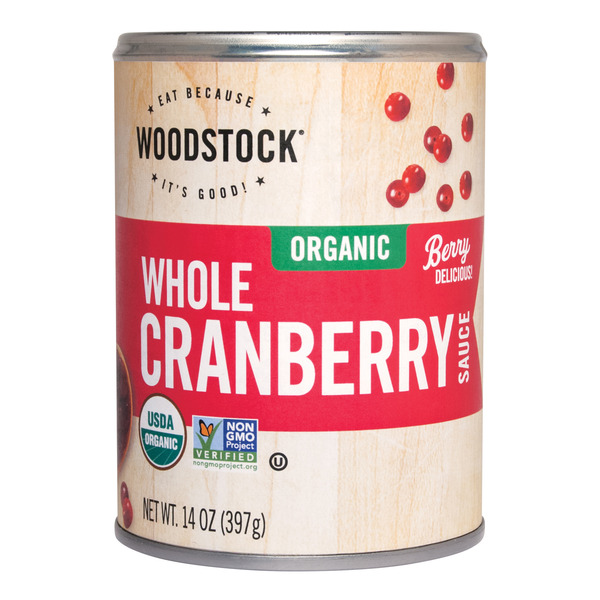 Canned Fruit & Applesauce WOODSTOCK Organic Whole Cranberry Sauce hero