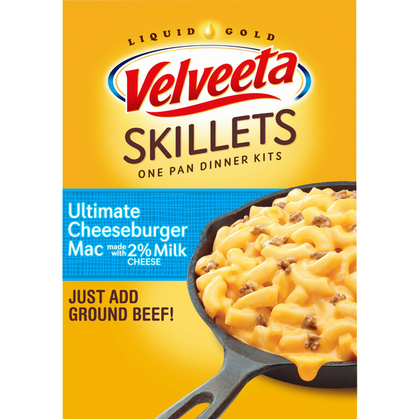 Instant Foods VELVEETA Ultimate Cheeseburger Mac with Cheese One Pan Kit with Cheese Sauce & Seasonings hero