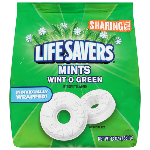 Mint & Gum Life Savers Mints, Wint O Green, Sharing Size hero