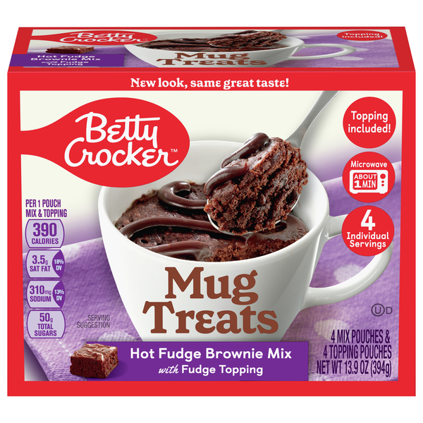 Doughs, Gelatins & Bake Mixes Betty Crocker Mix, with Fudge Topping, Hot Fudge Brownie, Mug Treats hero