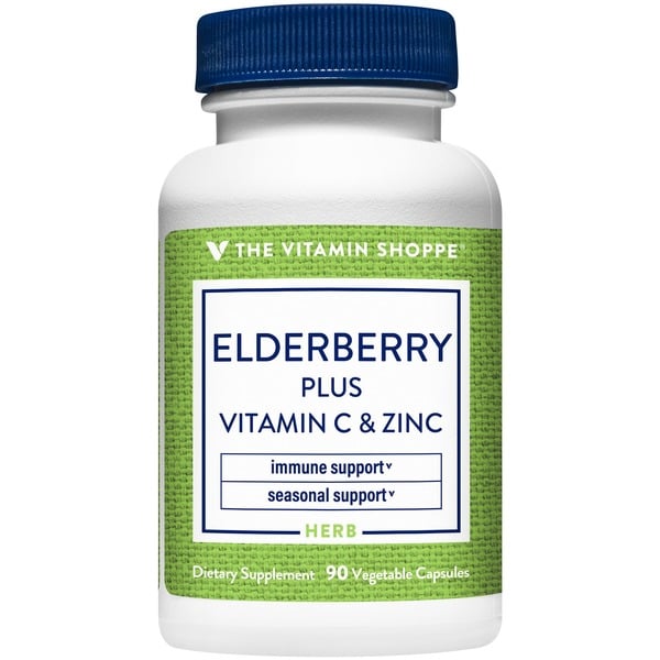 Immune Support The Vitamin Shoppe Elderberry Plus Vitamin C & Zinc Immune & Seasonal Support Capsules hero