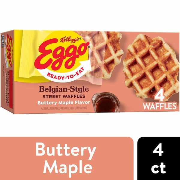 Frozen Breakfast Kellogg’s Eggo Frozen Belgian-Style Street Waffles, Frozen Breakfast, Kids Snacks hero