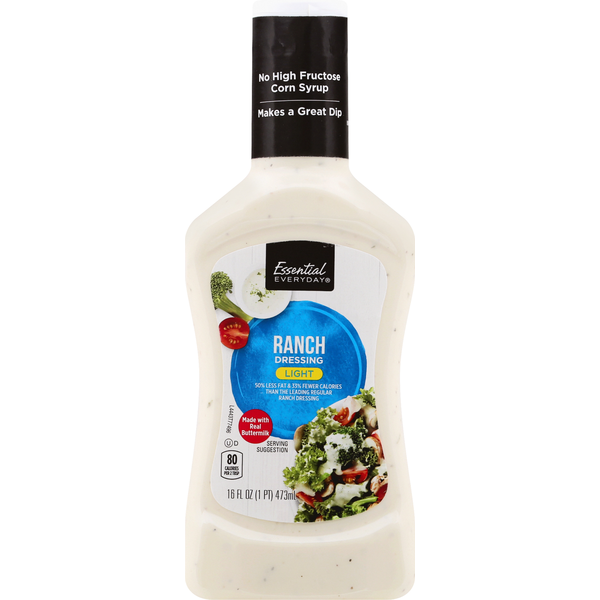 Salad Dressing & Toppings Essential Everyday Dressing, Light, Ranch hero