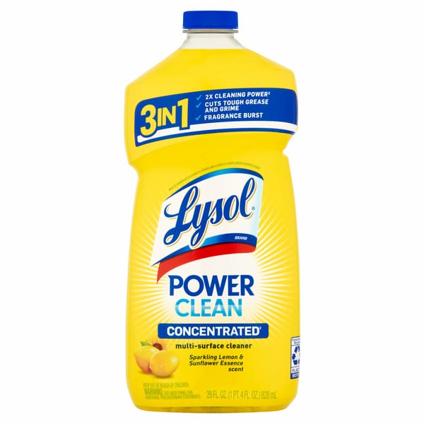 Cleaning Products Lysol Power Clean Sparkling Lemon & Sunflower Essence Scent Multi-surface Cleaner hero