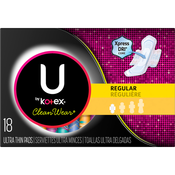 Feminine Care U by Kotex Pads, Ultra Thin, Regular hero