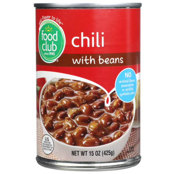 Canned Meals & Beans Food Club Chili With Beans hero