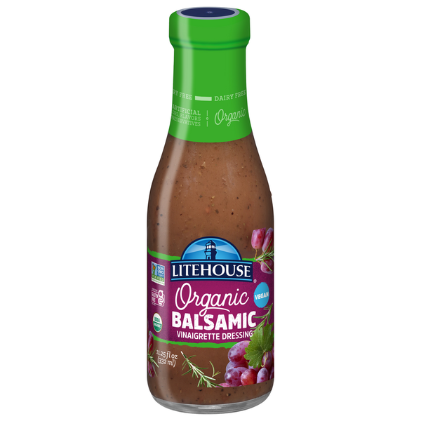 Salad Dressing & Toppings Litehouse Vinaigrette Dressing, Organic, Balsamic hero