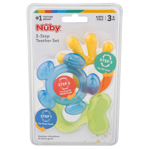 Baby Accessories Nûby Teether Set, 3-Step, 3m+ hero