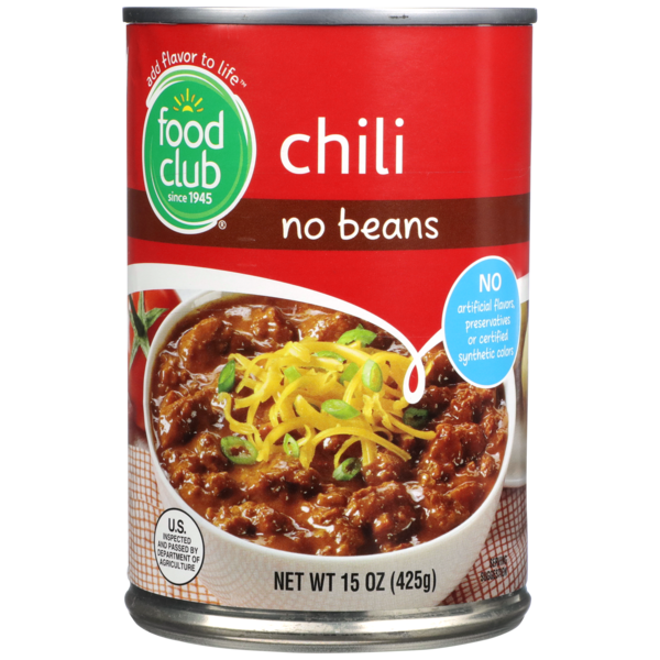 Canned Meals & Beans Food Club No Beans Chili hero