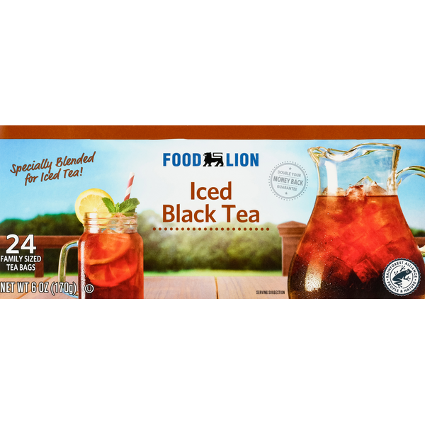 Tea Food Lion Iced Tea Bags, Black Tea Family Sized, 24ct hero