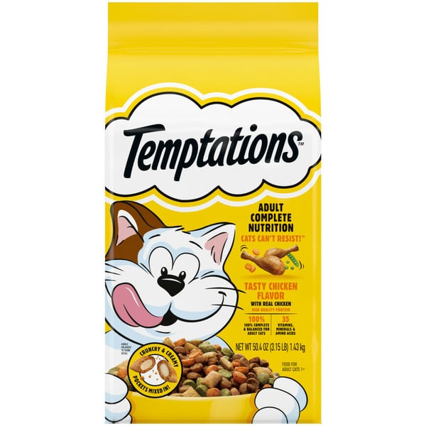 Cat Food TEMPTATIONS Complete Nutrition Tasty Chicken Flavor Adult Dry Cat Food hero