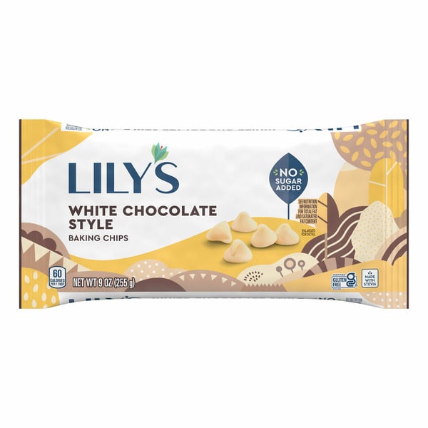 Baking Ingredients Lily's White Chocolate Style No Sugar Added Baking Chips hero