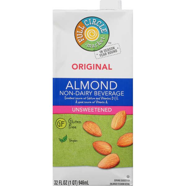 Full Circle Non-Dairy Beverage, Original, Almond, Unsweetened hero