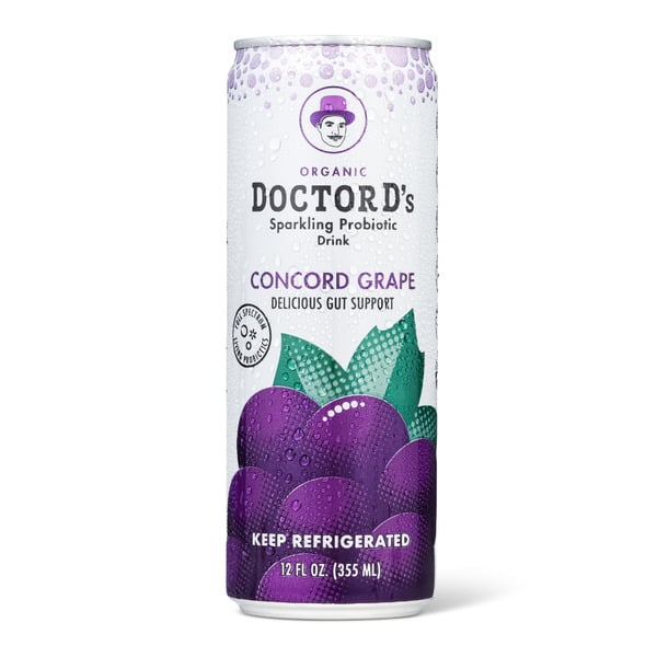 Refrigerated Doctor D's Concord Grape Sparkling Probiotic Drink hero