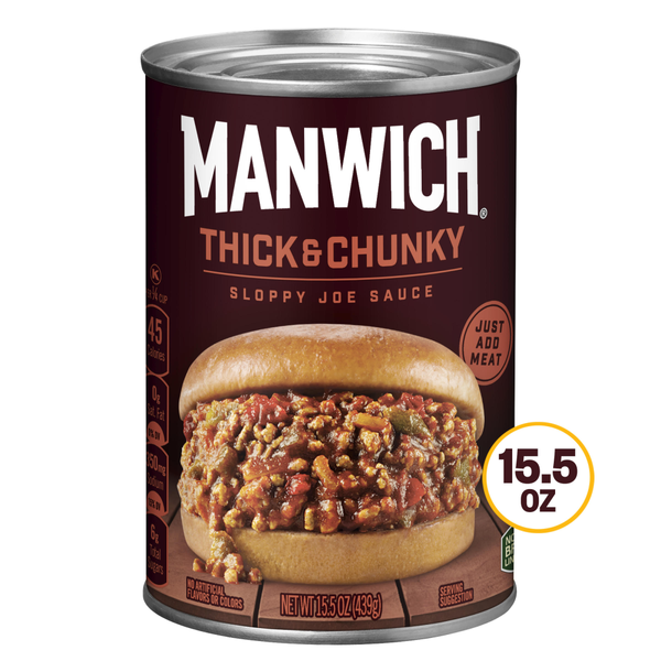 Canned Meals & Beans Manwich Sloppy Joe Sauce, Thick and Chunky, Canned Sauce hero