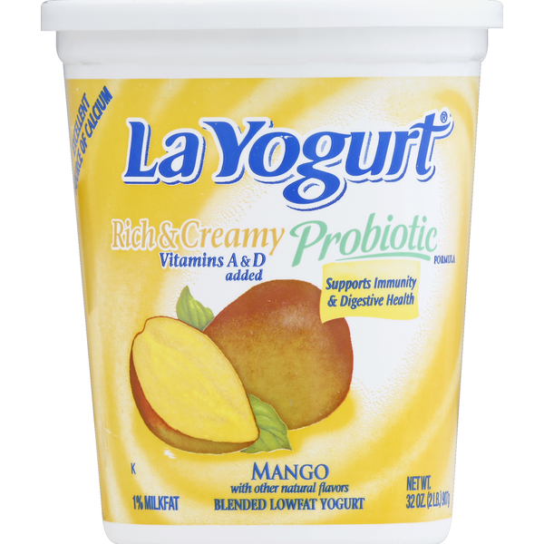 Yogurt La Yogurt Yogurt, Lowfat, 1% Milkfat, Mango hero