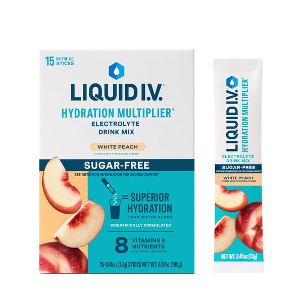 Liquid I.V. Electrolyte Drink Mix, Sugar-Free, White Peach hero