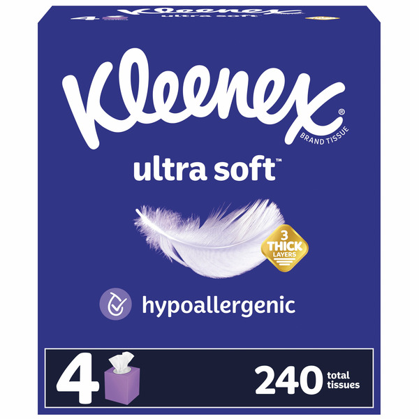 Facial Care Kleenex Ultra Soft Facial Tissues Cube Boxes 3 Ply hero