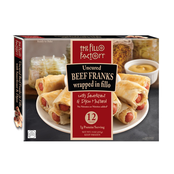 Frozen Appetizers & Sides The Fillo Factory Franks in a Blanket, with Mustard & Sauerkraut, Appetizers hero