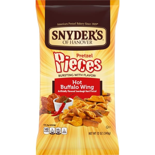 Chips & Pretzels Snyder's of Hanover Hot Buffalo Wing Pretzel Pieces hero