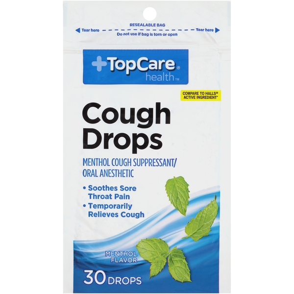 Cold, Flu & Allergy TopCare Pectin Cough Suppressant/Demulcent Throat Drops, Berry hero