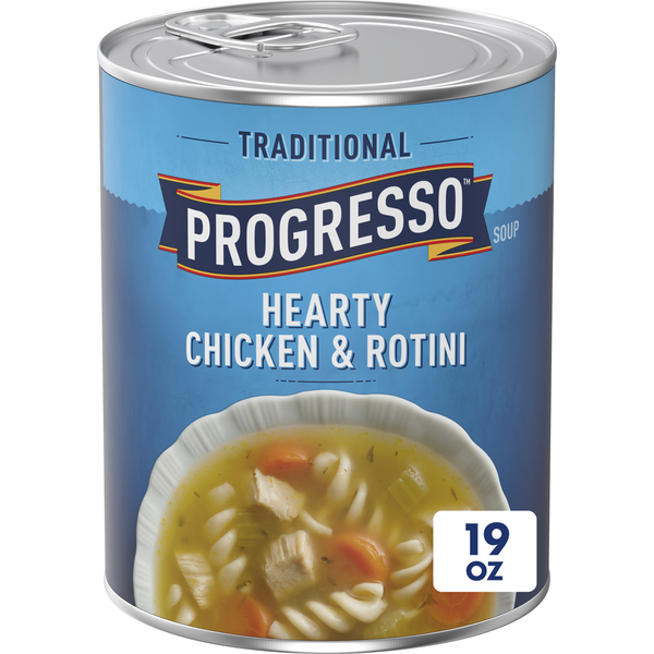 Soup, Broth & Bouillon Progresso Traditional, Hearty Chicken & Rotini Canned Soup hero