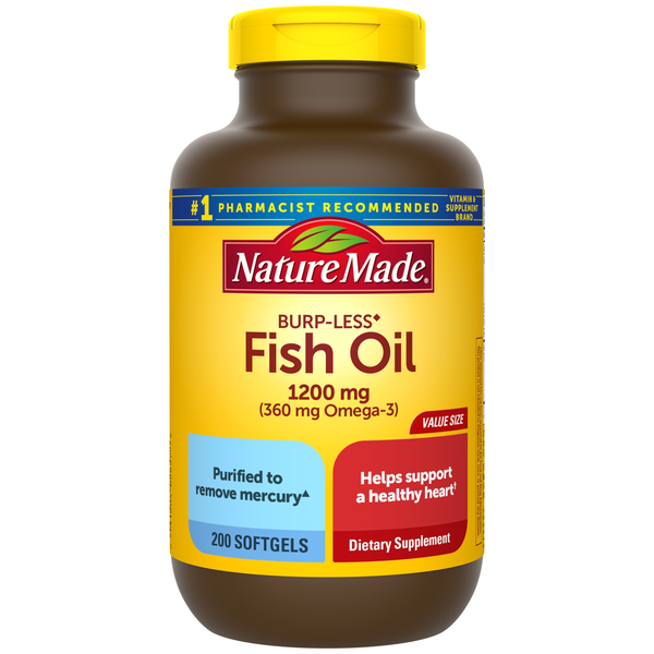 Supplements Nature Made Burp-Less Fish Oil 1200 mg Softgels hero