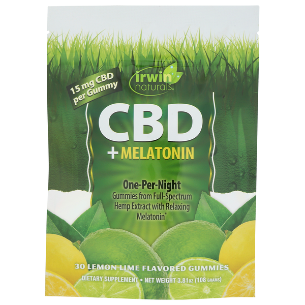 Candy & Chocolate Irwin Naturals Cbd 15Mg Gummy  + Melatonin Lemon Lime hero