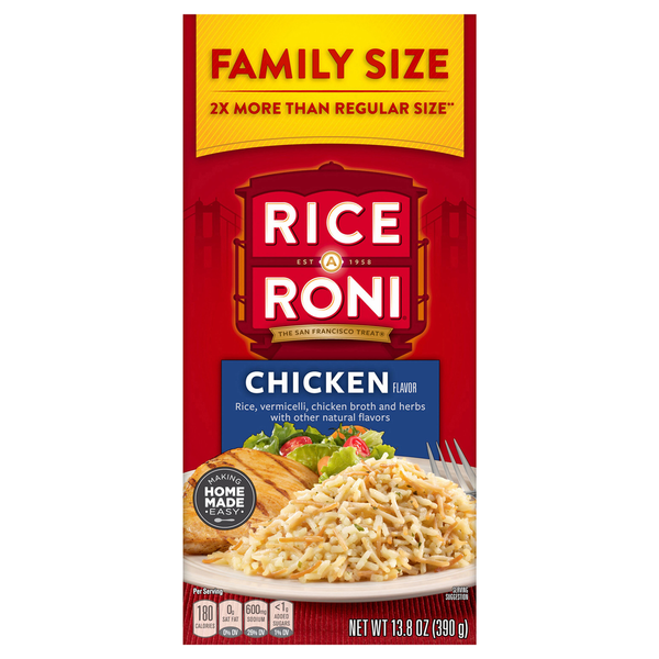 Instant Foods Rice-A-Roni Rice, Chicken Flavor, Family Size hero