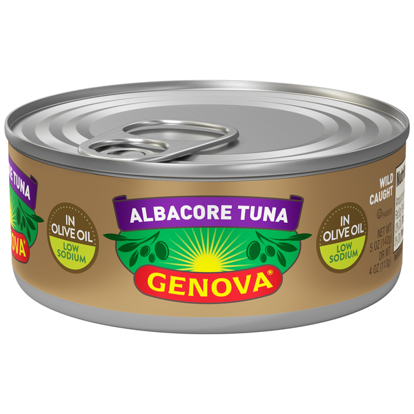 Canned Meat, Seafood & Beans Genova Albacore Tuna in Olive Oil Low Sodium hero