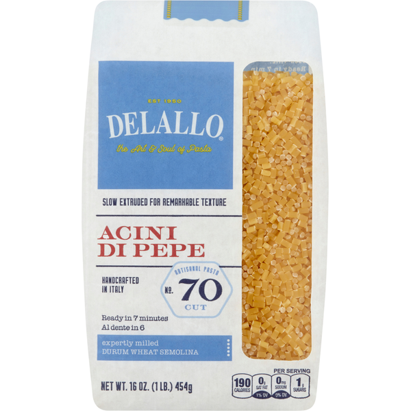 Dry Pasta DeLallo Acini Di Pepe, No. 70 hero