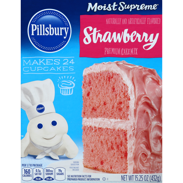 Doughs, Gelatins & Bake Mixes Pillsbury Cake Mix, Premium, Strawberry hero