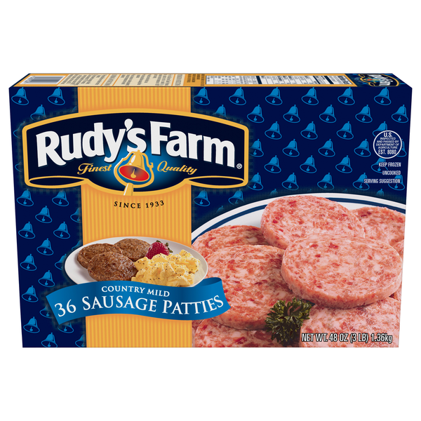 Hot Dogs, Bacon & Sausage Rudy's Farm Country Mild Sausage Patties hero