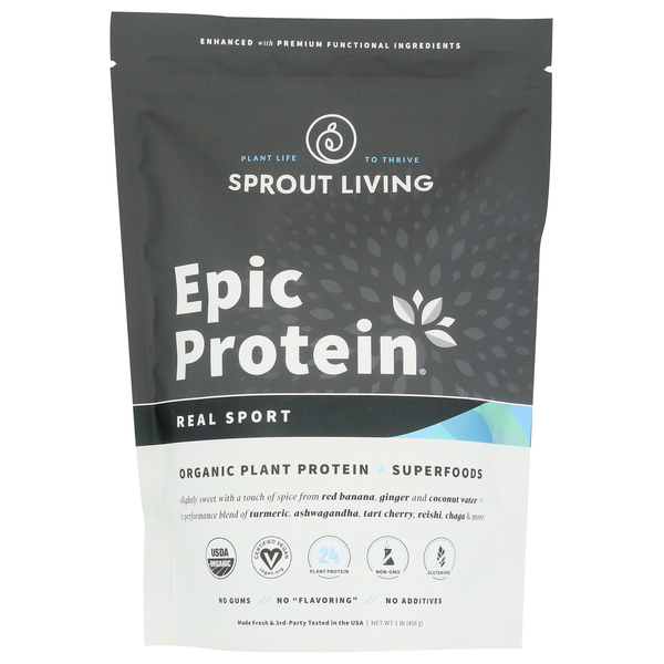 Protein & Meal Replacement Sprout Living Epic Protein: Real Sport hero