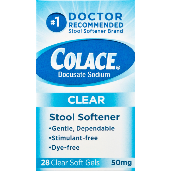 Digestion Colace Stool Softener, 50 mg, Clear Soft Gels hero