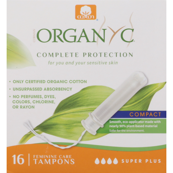 Organyc Tampons, Complete Protection, Compact, Super Plus hero