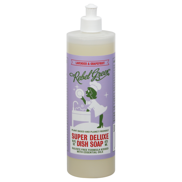 Dish Detergents Rebel Green Dish Soap, Super Deluxe, Lavender & Grapefruit hero