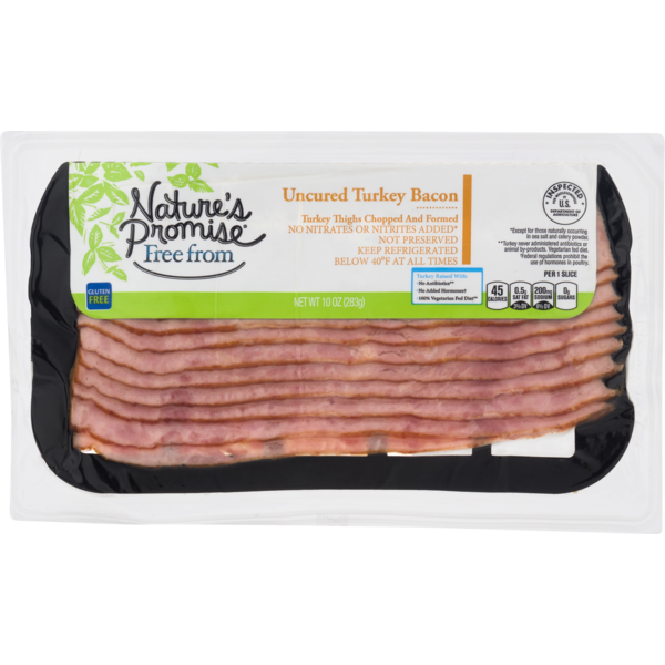 Bacon & Breakfast Meat Nature's Promise All Natural Uncured Turkey Bacon hero