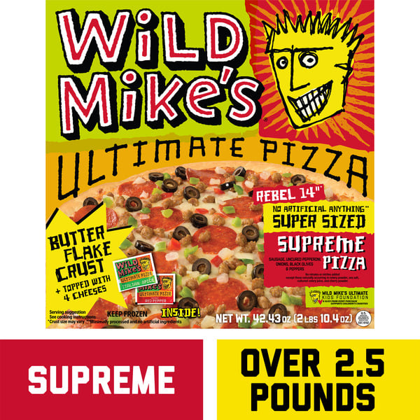 Frozen Pizza Wild Mike's Ultimate Pizza Super Size Supreme hero