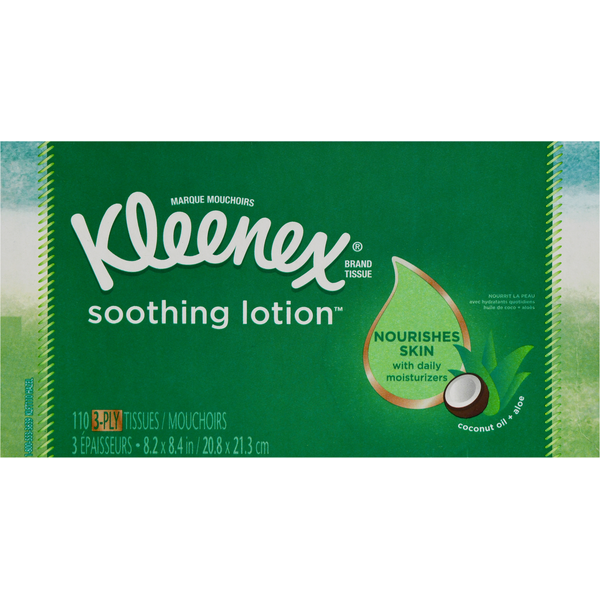 Facial Care Kleenex Tissues, Soothing Lotion, Coconut Oil + Aloe, 3-Ply hero