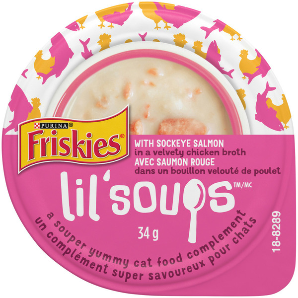 Cat Food & Care Purina Friskies Lil’ Soups with Sockeye Salmon in a Velvety Chicken Broth hero