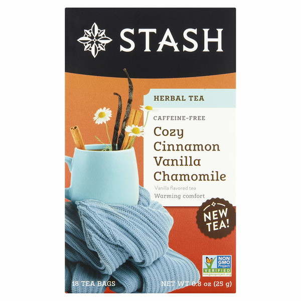 Stash Cozy Cinnamon Vanilla Chamomile Flavored Herbal Tea Bags hero