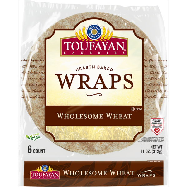 Tortillas/Wraps & Flat Breads Toufayan Bakeries Wholesome Wheat Wraps hero