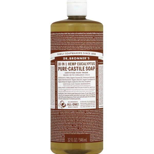 Body Care | Lotion, Sunscreen Dr. Bronner's Pure-Castile Soap, 18-in-1 Hemp, Eucalyptus hero