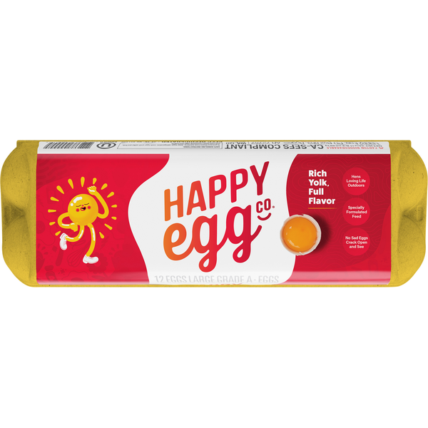 Enlarge Eggs Happy Egg Free Range Large Brown Grade A Eggs angle_top (opens in a new tab)