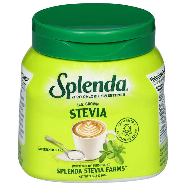 Baking Ingredients Splenda Stevia Sweetener Tabletop Jar | Spoonable Sugar-Free, No Calorie Stevia Blend hero